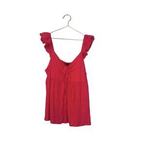 Torrid Brand New Slub Sweetheart Ruffle Eyelet Shoulder Tie Detail Tank